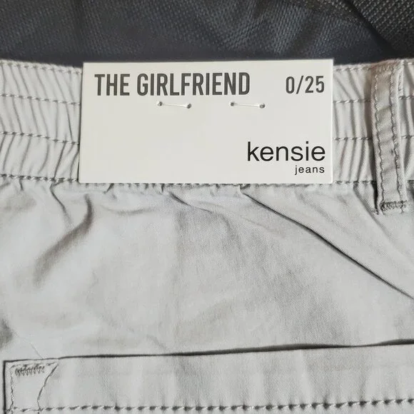 Kensie Womens Size 0/25 Girlfriend Style Joggers Light Gray Casual Pants - Picture 5 of 13